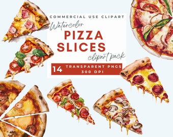 Pizza slice clipart pizza topping png files digital images Italian food, watercolor pizza slices pizza party commercial use instant download