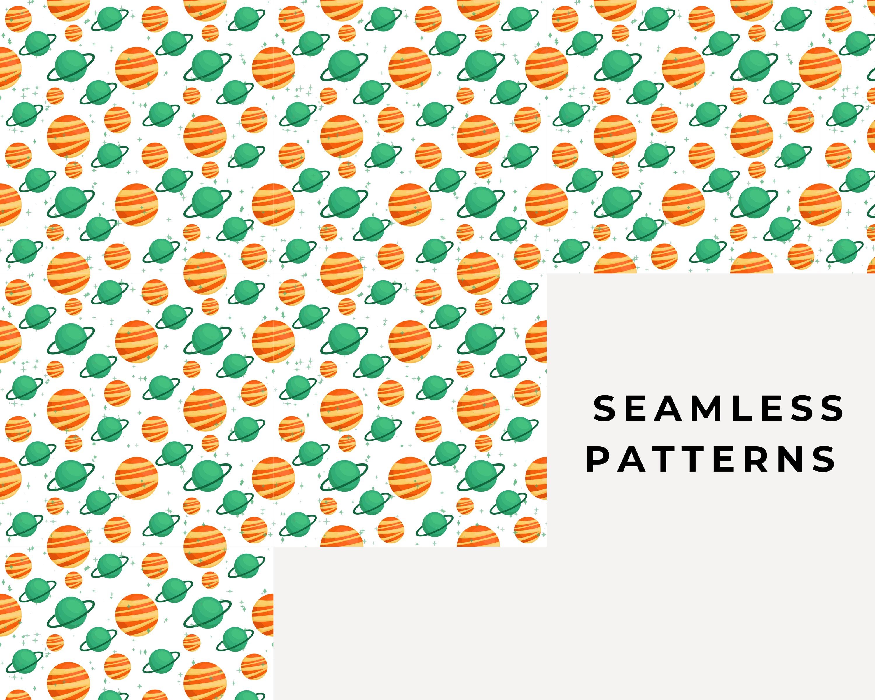 Pattern Space Paper Planets Digital Papers, Seamless Space Digital Papers, Planets Clipart ...
