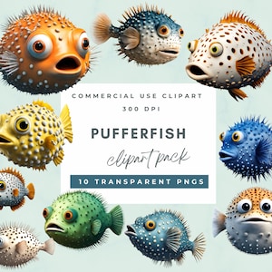 Cute Pufferfish Clipart  Digital Crafts Designs Transparent Pufferfish Clipart, Ocean Life PNG clipart Sea Creatures clipart, Commercial Use