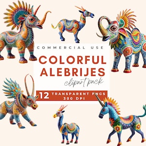 Alebrijes Clipart, Día de los Muertos Alebrije Clip Art, Dia dos Mortos, feriado mexicano, guia espiritual, download digital PNG uso comercial