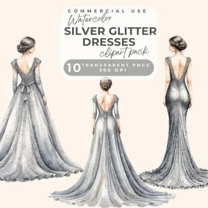 シルバーのグリッタードレス