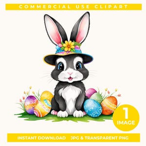Osterhase Clipart, süßes Frühlingstier PNG Aquarell Frühling Kaninchen für Kartengestaltung, Scrapbooking & DIY-Projekte Ostern Clip Art