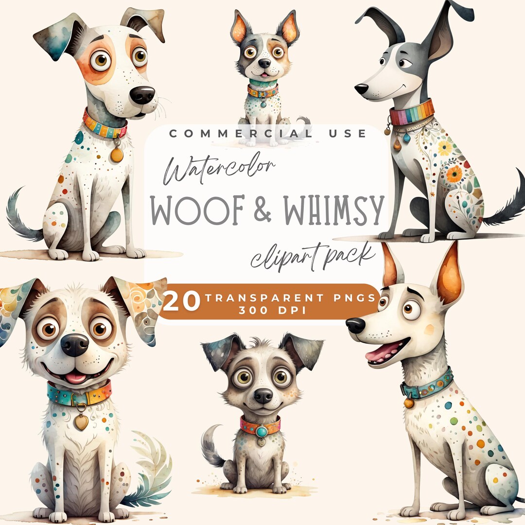 Whimsical Dogs Clipart Quirky Dogs Clipart PNG, Quirky Dog Clipart ...