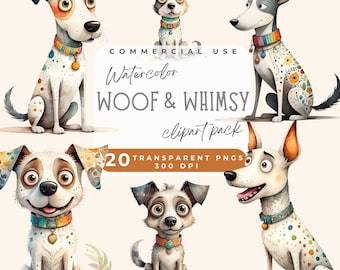 Whimsical Dogs Clipart Quirky Dogs Clipart PNG, Quirky dog clipart, Cute puppy clip art Funny Pets Dog Clipart, Whimsy Birthday Graphics