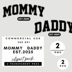 Mamá papá est 2025 svg, papá EST 2025, mamá EST 2025, nuevos padres 2025, nuevo bebé 2025, regalo para bebé nuevo, regalo para nuevos padres, descarga instantánea