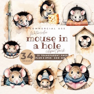 Imágenes prediseñadas de ratón en un agujero, PNG de animales de estilo cottagecore, arte de ratones que miran a escondidas, ilustración de madriguera de cuento de hadas, gráficos extravagantes de bosques, conjunto digital