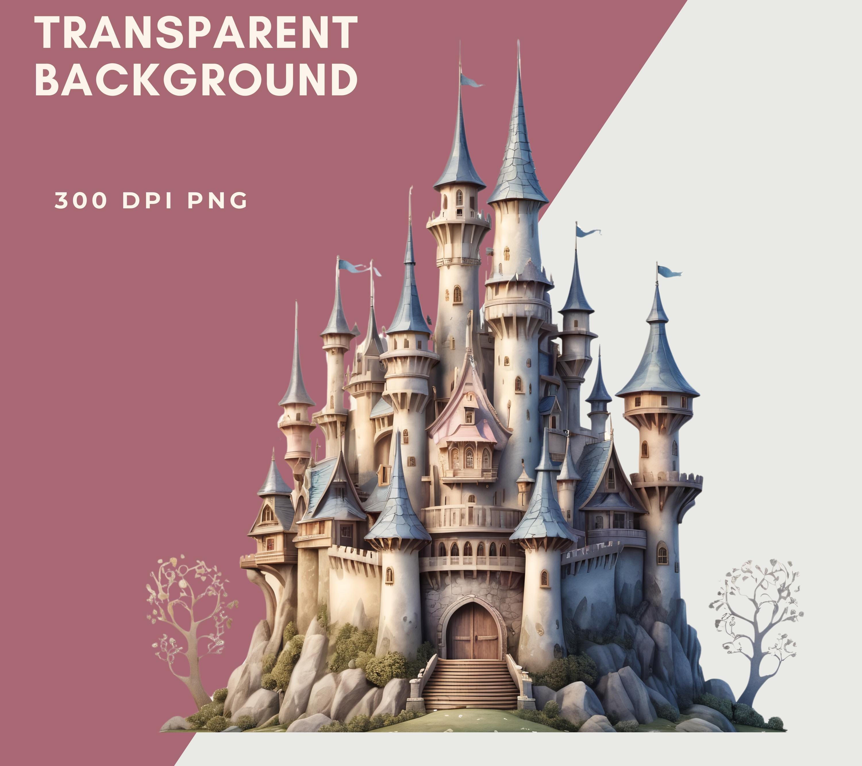 Fairytale Castle Clipart, Fairy Tale Castle Clipart PNG, Blue Pink ...