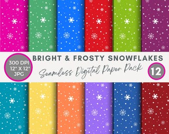 Weihnachten Digital Paper Pack Muster, Schneeflocke Digital Papier, Weihnachten Digital Papier, Schneeflocke Muster, nahtlose Schneeflocke Hintergrund