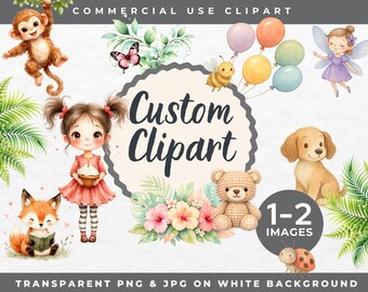 Custom Clipart Design, Personalised Digital Artwork, Bespoke Clipart, PNG JPG Graphics, Made To Order Illustration, Commercial Use