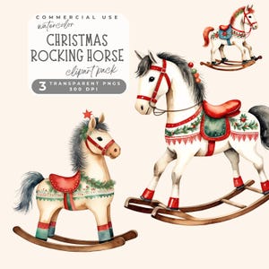 Weihnachten Schaukelpferd Clipart, Vintage Schaukelpferd, Festliches Schaukelpferd, Urlaub Holz Schaukelpferd Weihnachten Vintage Spielzeug PNG
