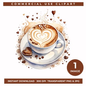 Watercolor coffee cup clipart, I need coffee clipart, Coffee Clip Art PNG, Latte Heart Design, Barista Aesthetic, Coffee Lovers Sublimation