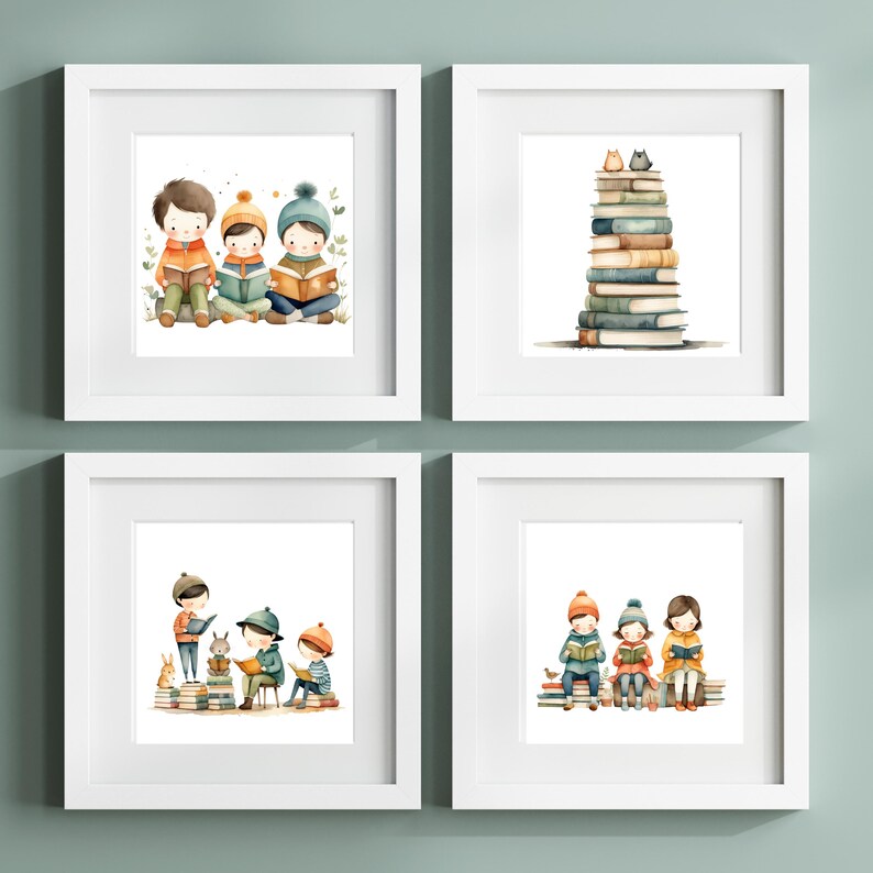 Bookclub Clipart, Little Readers Clip Art PNG, Children Reading Books ...