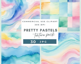 Mooi pasteltextuurpakket, pastel aquarel achtergrond, pastel achtergronden, pastel digitaal papier, pastelkleuren digitaal papier, regenboog