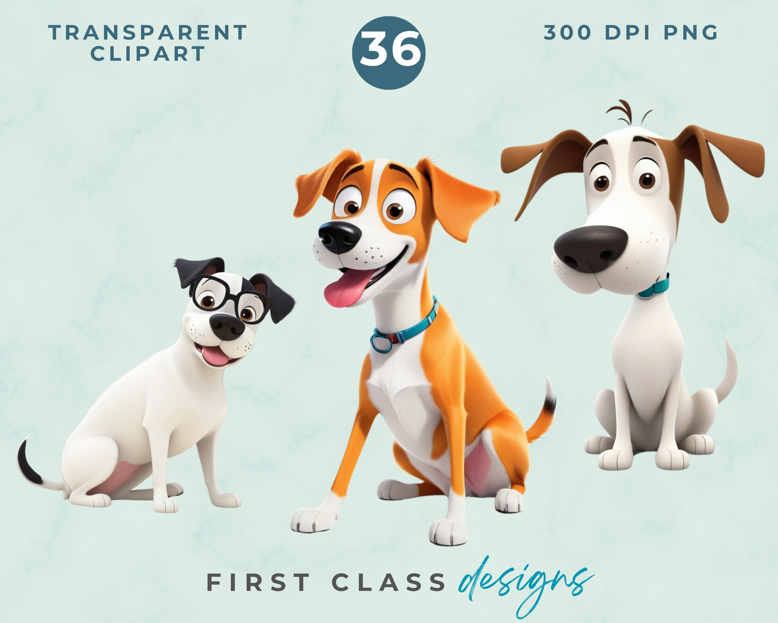Quirky Dog Clipart PNG, Whimsical Dogs Sublimation Clip Art Animals ...