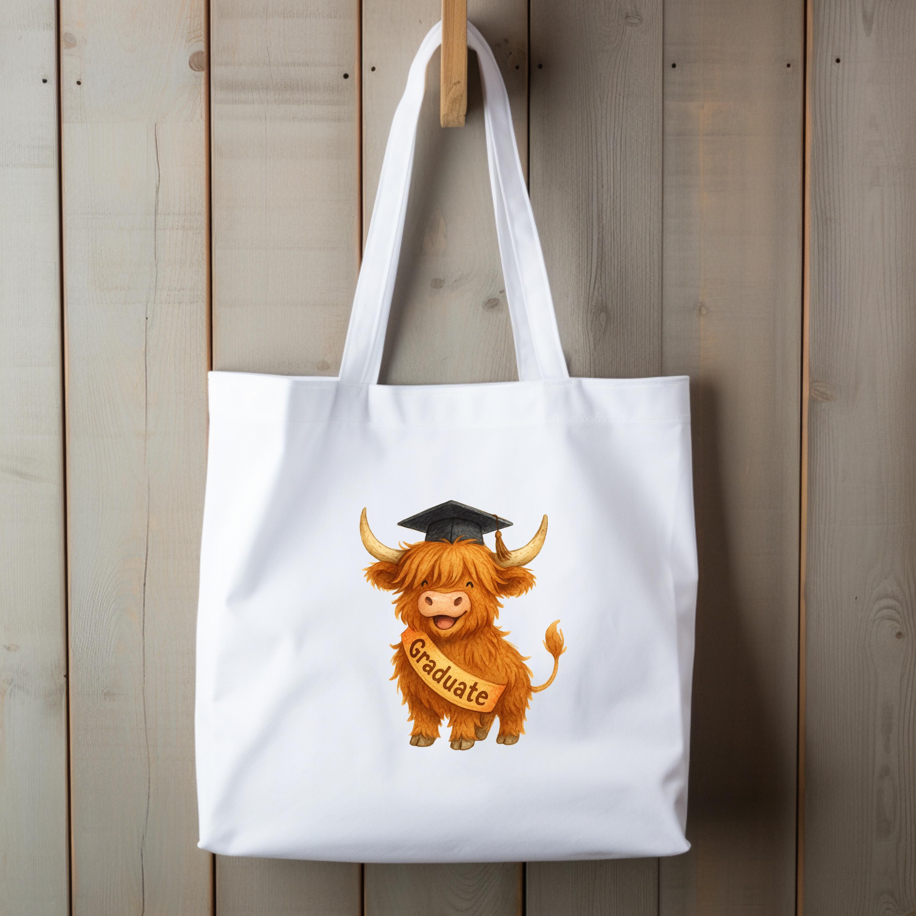Graduation Cow Cute Highland Cow Graduation Clipart, Funny Graduate PNG, Graduation ...