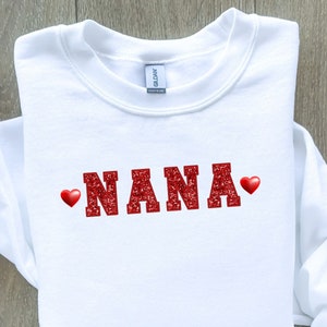 Nana Red Sequins PNG, Digital Download, Sublimation, Instant Download, Valentines, Sublimation Design, Shirt Design, Nana, Hearts, Love