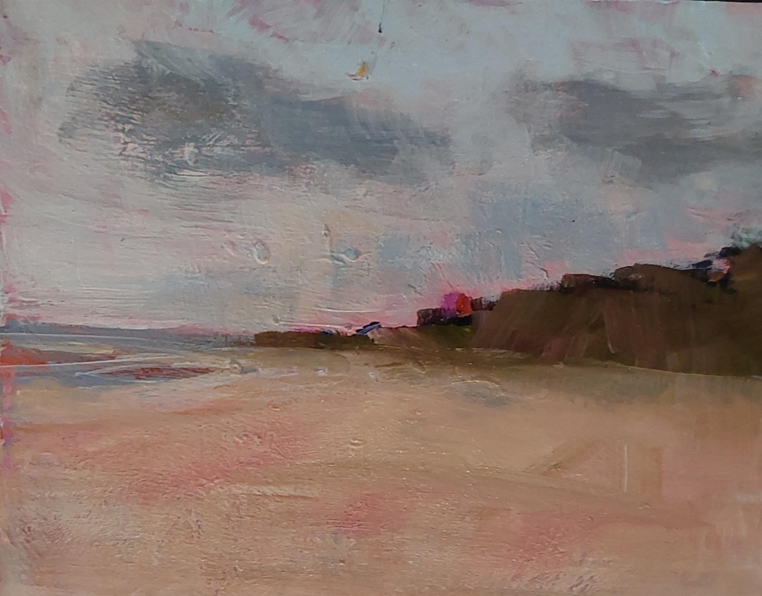 Original Abstract Acrylic Painting of a Beach - South Carolina Wall Art ...