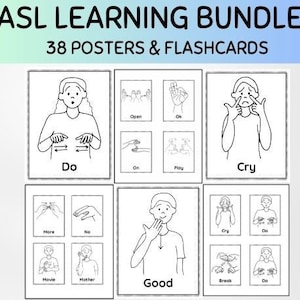 Asl Classroom Sign Posters, Asl Learning for Kids, Sign Language Poster, Asl Sign Decor, Baby Sign Language, Deaf Education, Asl Download.