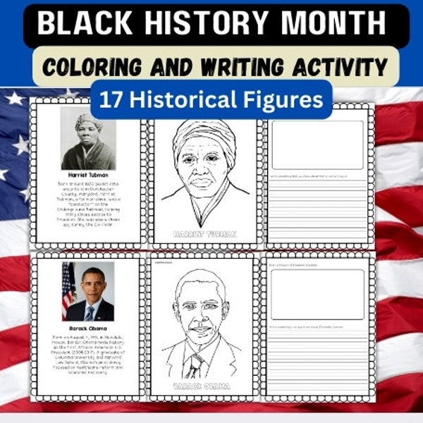 Black History Month Activity for Kids, Black History Month Worksheets, Black History Month Coloring Sheets,