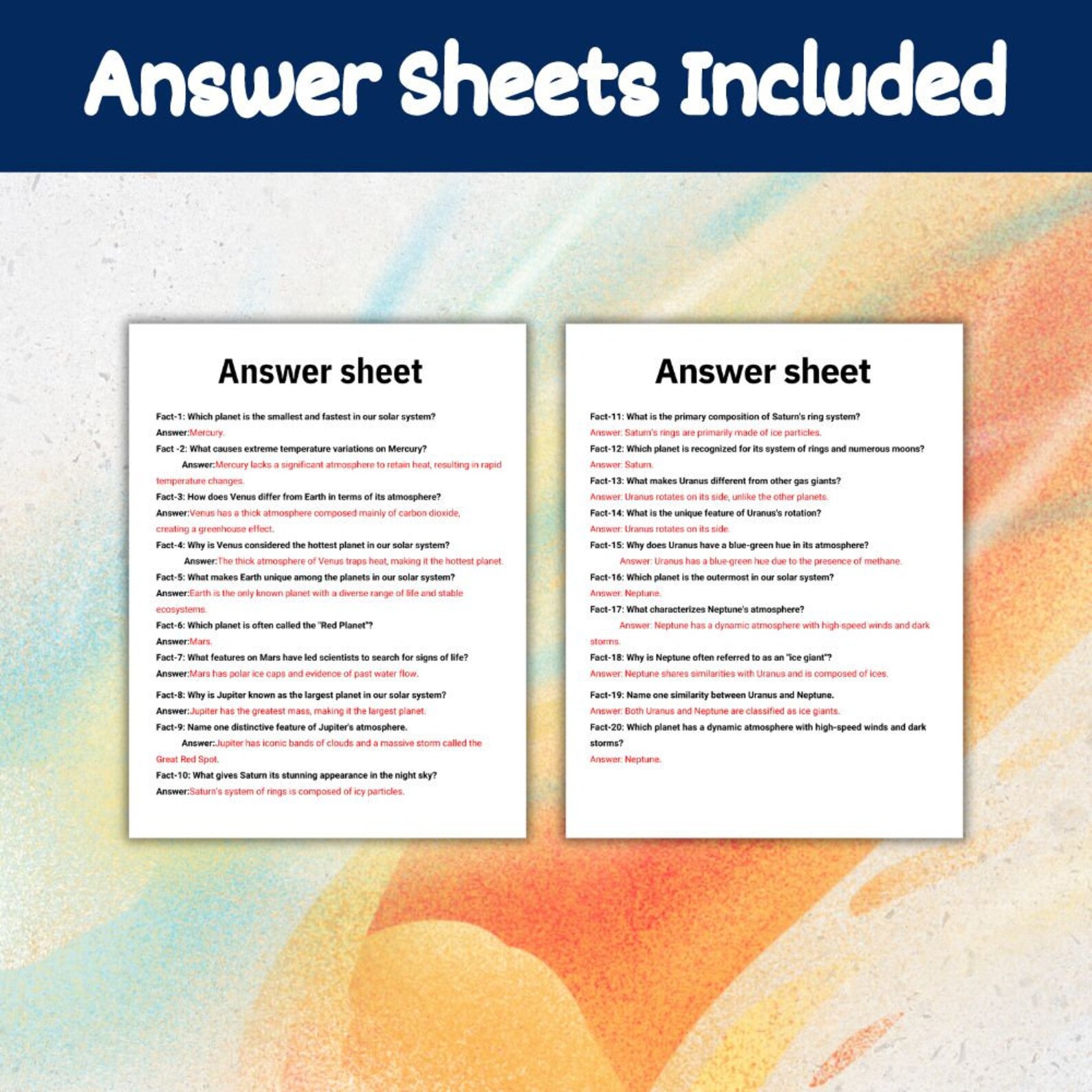 Solar System Printable, Outer Space Worksheets, Space Printables for ...