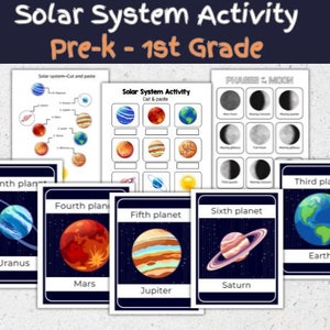 Solar System Printable, Outer Space Worksheets, Space Printables for Kids, Solar System Worksheets, Instant Download, Science Learning Set
