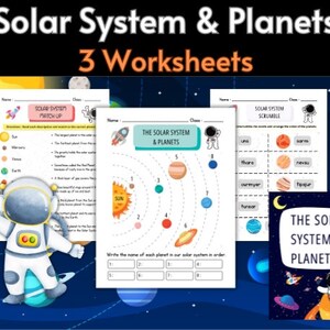 Solar System and Planets Worksheets, Solar System Busy Book, Solar System Printable, Space Learning Binder, Outer Space Activities and Pages