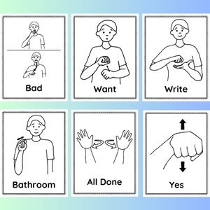 Asl Classroom Sign Posters, Asl Learning for Kids, Sign Language Poster ...