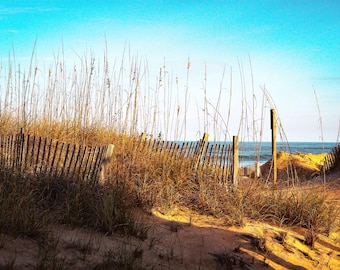 Impresión de la playa de Outer Banks: Arte oceánico de la costa de Carolina del Norte (Descarga digital)