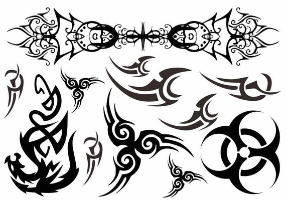 Tribal Tattoos - Temporary Tattoos - A5 Sheet - Etsy UK