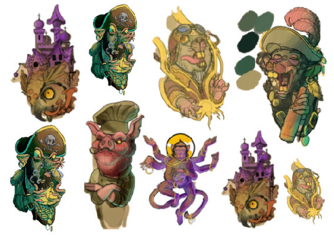 Flash: 'psychedelic' by Wimans Tattoo - Temporary Tattoos - A5 Sheet - Etsy, image size:1080x762