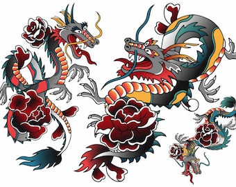 Temporäres Drachen-Tattoo – Wasserfest, Hautfreundlich, Für Arm, Bein, Rücken