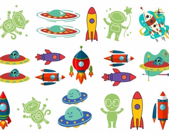 Rockets and Space Tattoos - Temporary tattoos - A5 sheet
