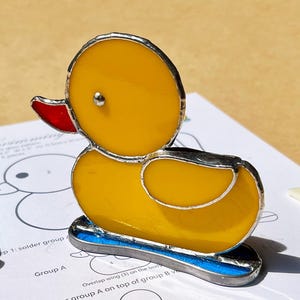 Zwemmend eendje, glas-in-lood pdf-formaat digitale download patroon A4-papier door Viviying Cute Standing Duck