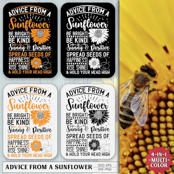 Advice From A Sunflower svg Motivation Inspiration Saying, Sunflower Lover Gift Christian