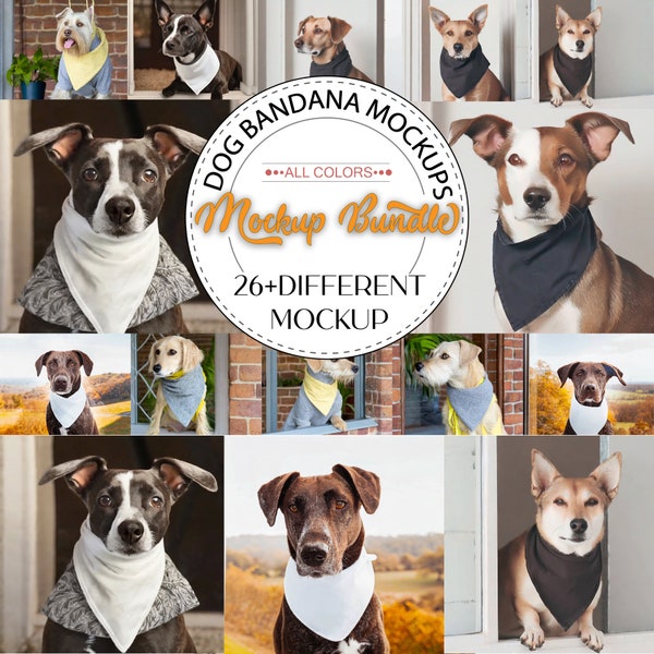 Dog Bandana Mockup | Dog Mockup | Pet Bandana Template | Add your own image | Bandana Mockup | Pet Mockup