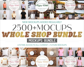 Whole Shop Mockup 2500 Bundle, Entire Shop Bundle, Full Access Shop, BellaCanvas Bundle, Gildan Bundle, Comfort Colors, Christmas Mockup Etc