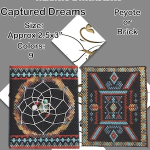 Motif de sac à amulettes Captured Dreams attrape-rêves pour peyotl ou Brick Stitch