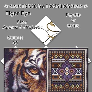 Amulet Bag Pattern "Tiger Eye" for Peyote Or Brick Stitch