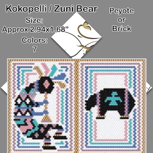 Kokopelli & Zuni Bear Amulet Pattern: Peyote/Brick Stitch (Digital Download)
