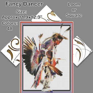 Bead Tapestry Pattern: Native American "Fancy Dancer" Loom/Square Stitch (Digital Download)