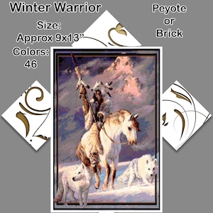Tapestry Beadwork Pattern "Winter Warrior" for Peyote or Brick Stitch