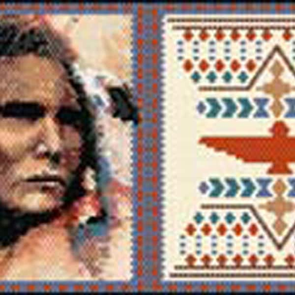 Native American Warrior "Walks With Eagles" Amulet Bag Pattern for Peyote or Brick Stitch