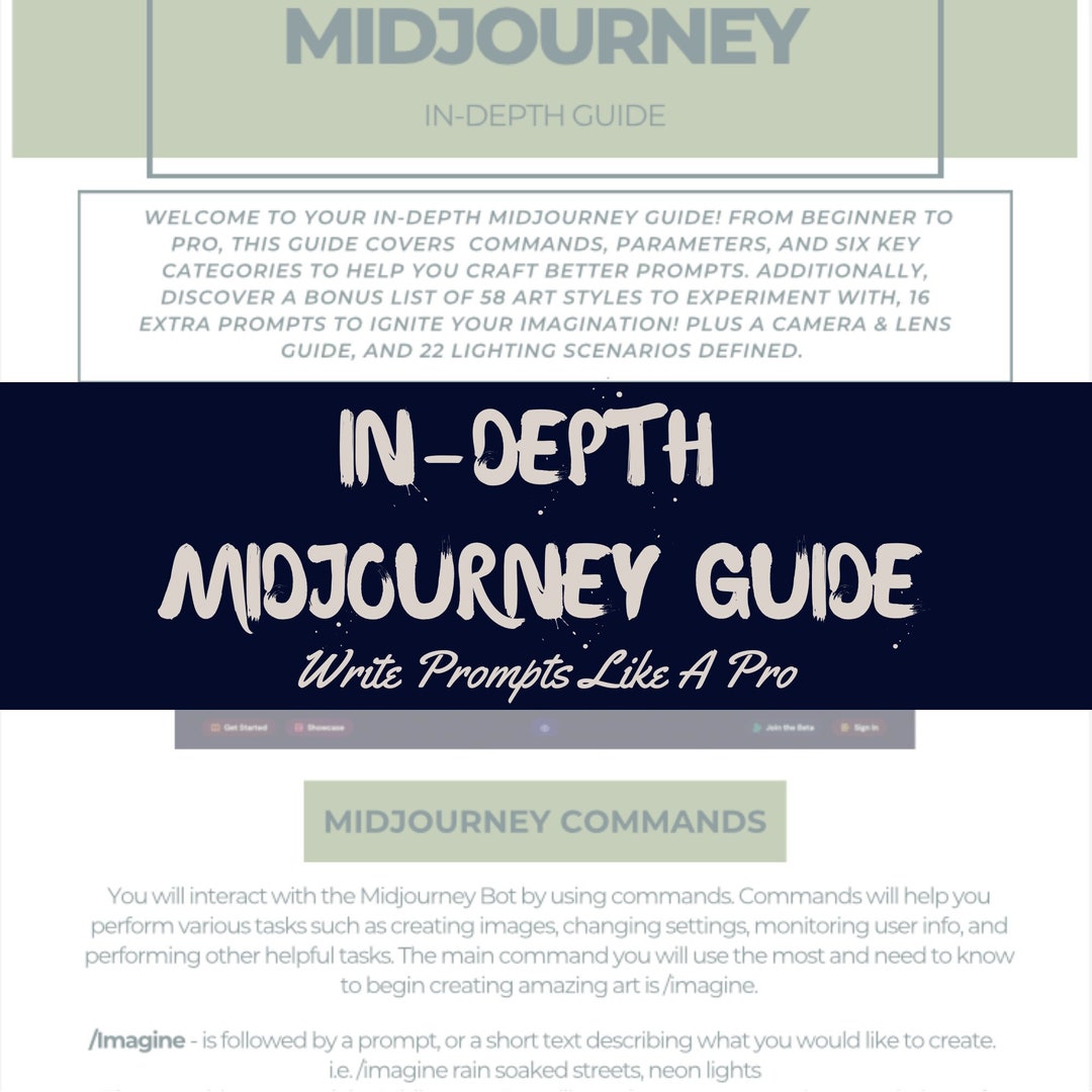 In-depth Midjourney Guide to Creating Prompts Prompt Guide - Etsy