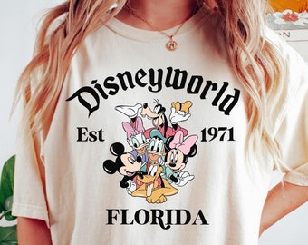 Retro Disneyworld 1971 Shirt: Mickey and Friends Vacation Tee