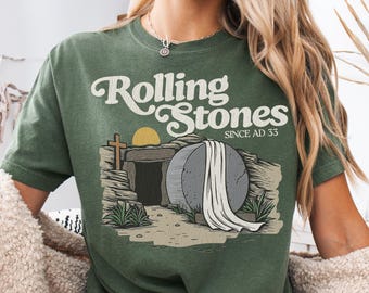 Comfort Colors Easter Jesus Shirt: Rolling Stones Graphic Tee