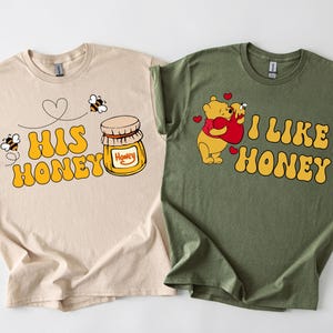 His Honey I Like Honey Shirt, Winnie The Pooh Matching, Disney Couples Gift, Valentines Day Sweatshirt, Funny Relationship Tee, Pooh Bear
