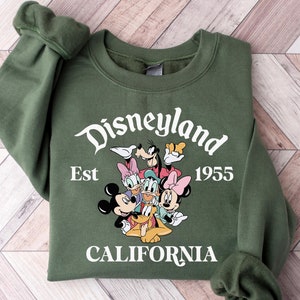 Mickey and Friends Disneyland Sweatshirt, Retro Disneyland California Shirt, Disneyland Est 1955 Shirt, Disney Vacation Shirt, Walt Disney Shirt, Disney Matching Shirts
