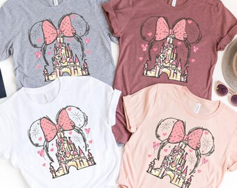 Disney Minnie Mouse Castle Shirt, Magic Kingdom Sweatshirt, Retro Disney Sweatshirt, Disneyland Trip Shirts, Minnie Ears Tee, Disney Family