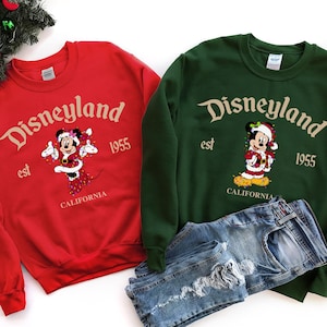 Disneyland Christmas Sweatshirt, Mickey Minnie Family Matching Shirts