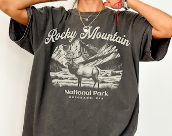 Comfort Colors Rocky Mountain National Park Shirt, Colorado Elk Mountain Graphic Tee, Vintage Hiking Camping T-Shirt, RMNP Gift